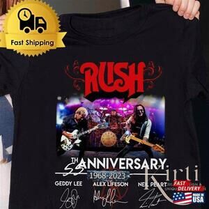 New 55 Years Rush Band 1968  Signatures T-Shirt